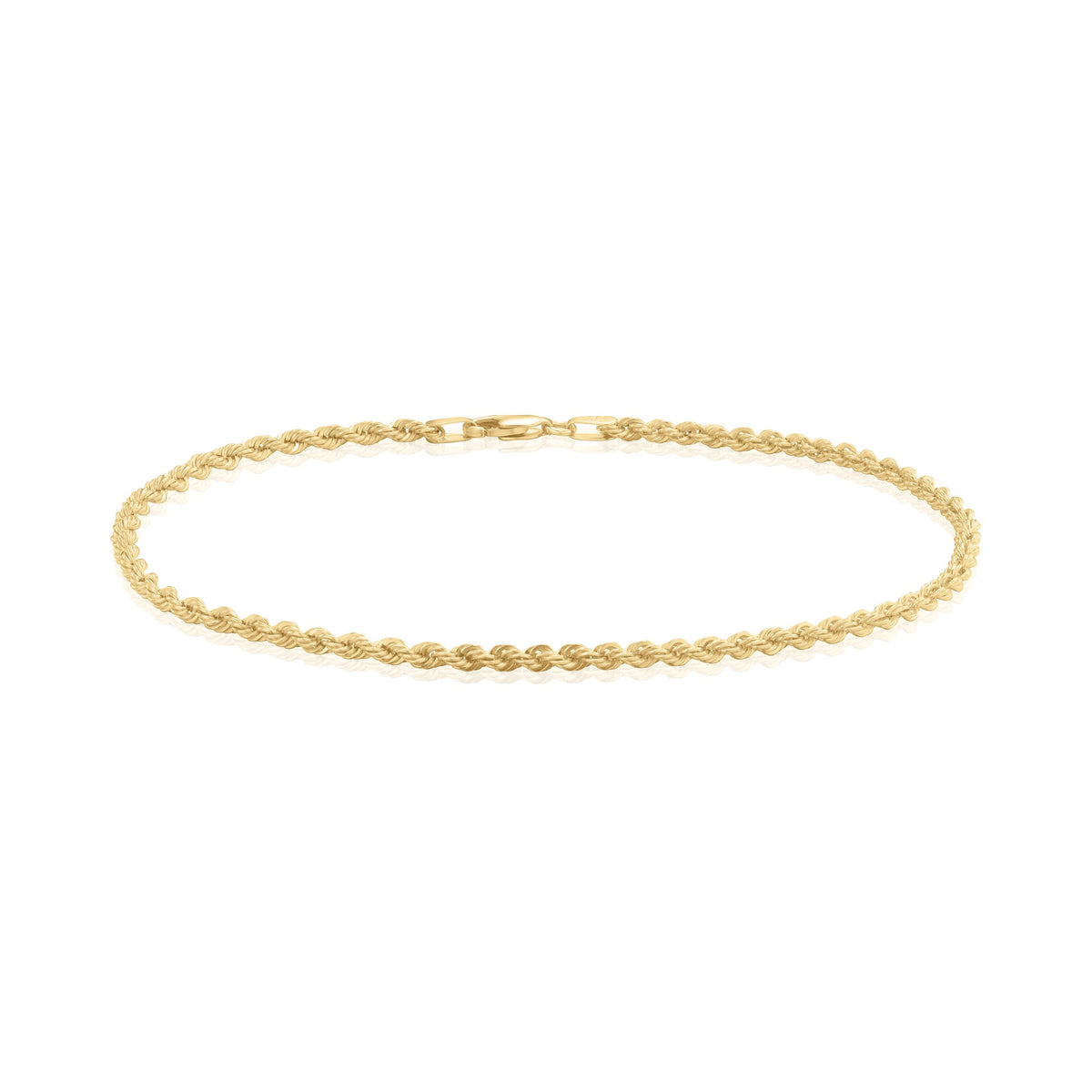 9ct Yellow Gold 2.7mm Rope Chain Anklet