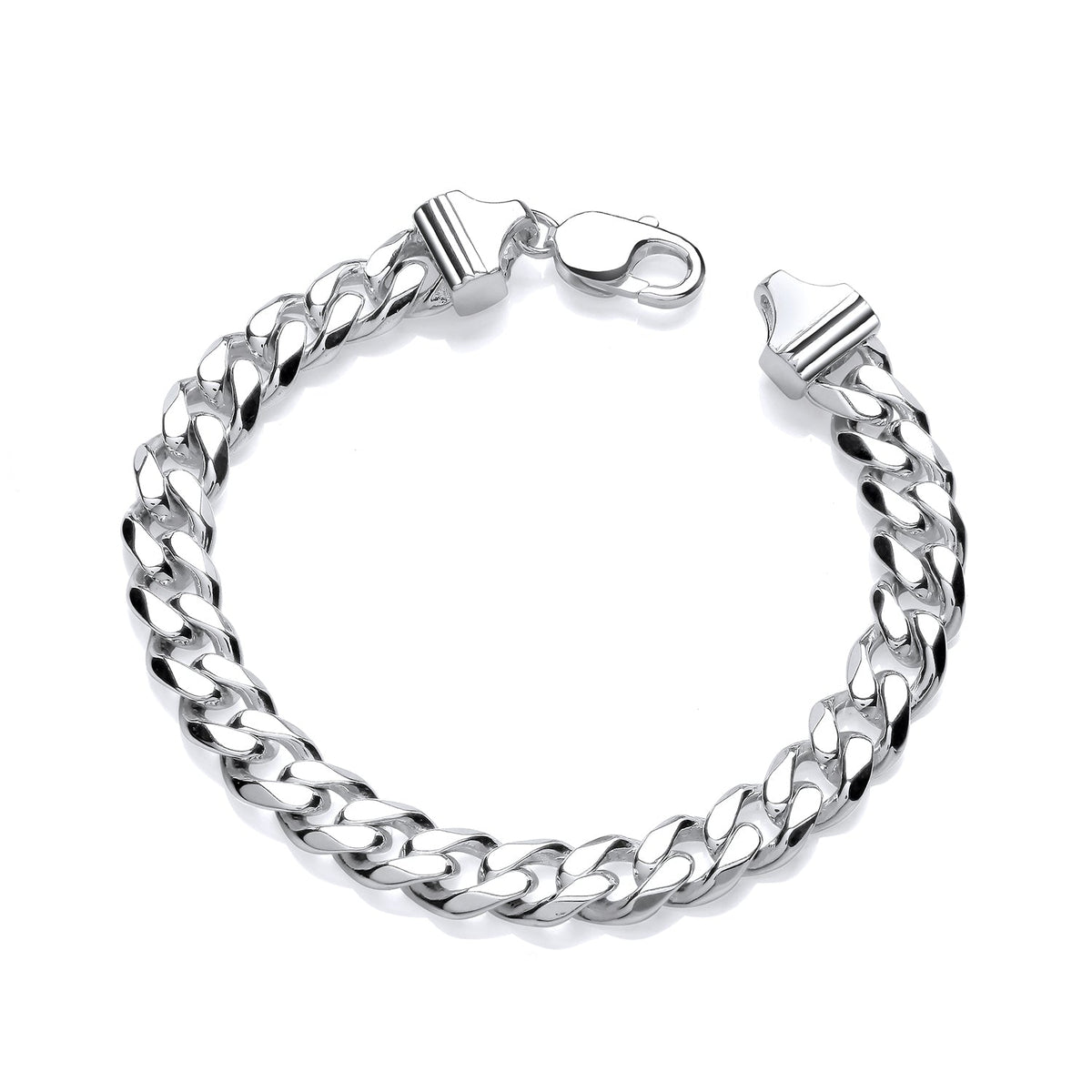 Sterling Silver 9.5mm Hollow Curb Bracelet
