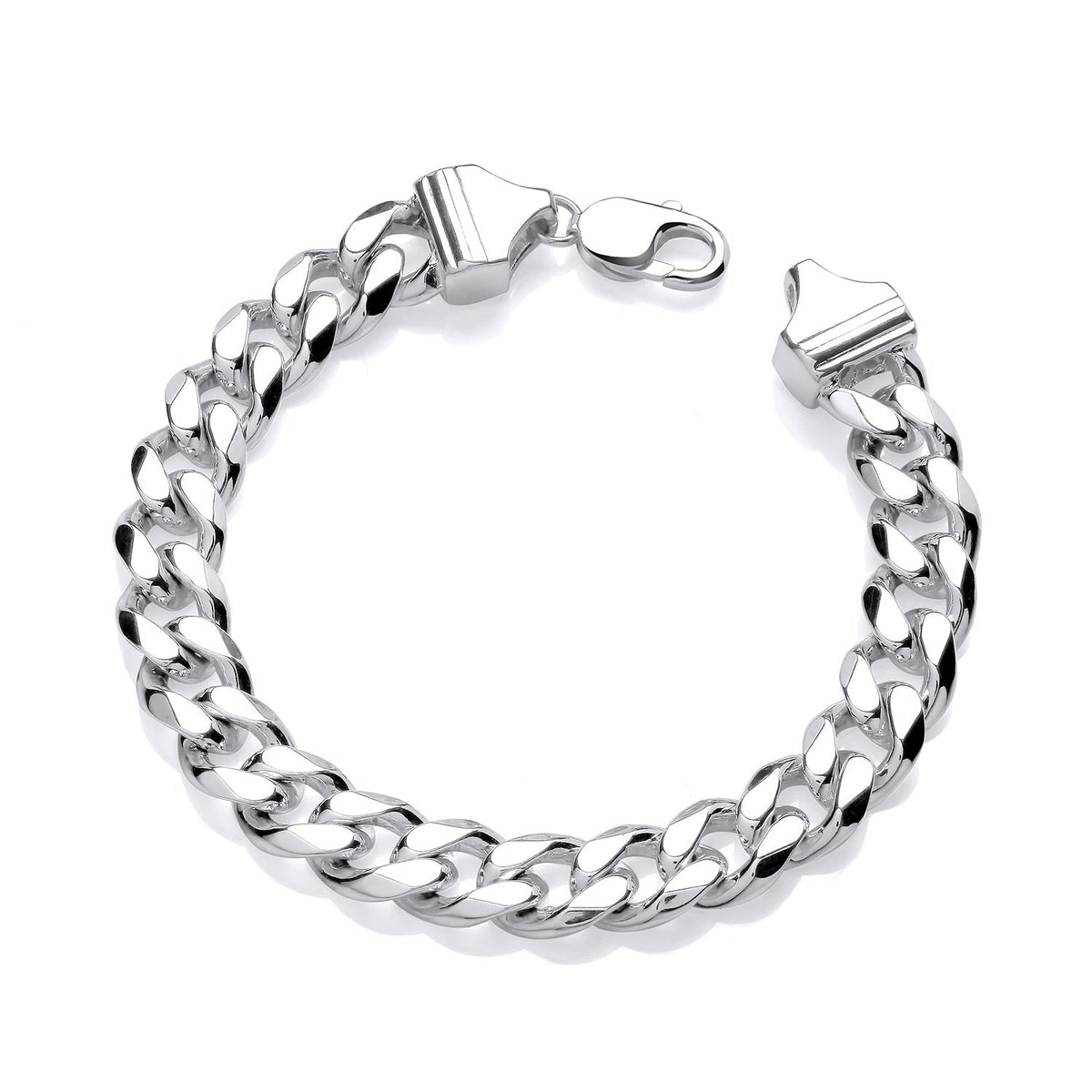 Sterling Silver 11mm Hollow Curb Bracelet