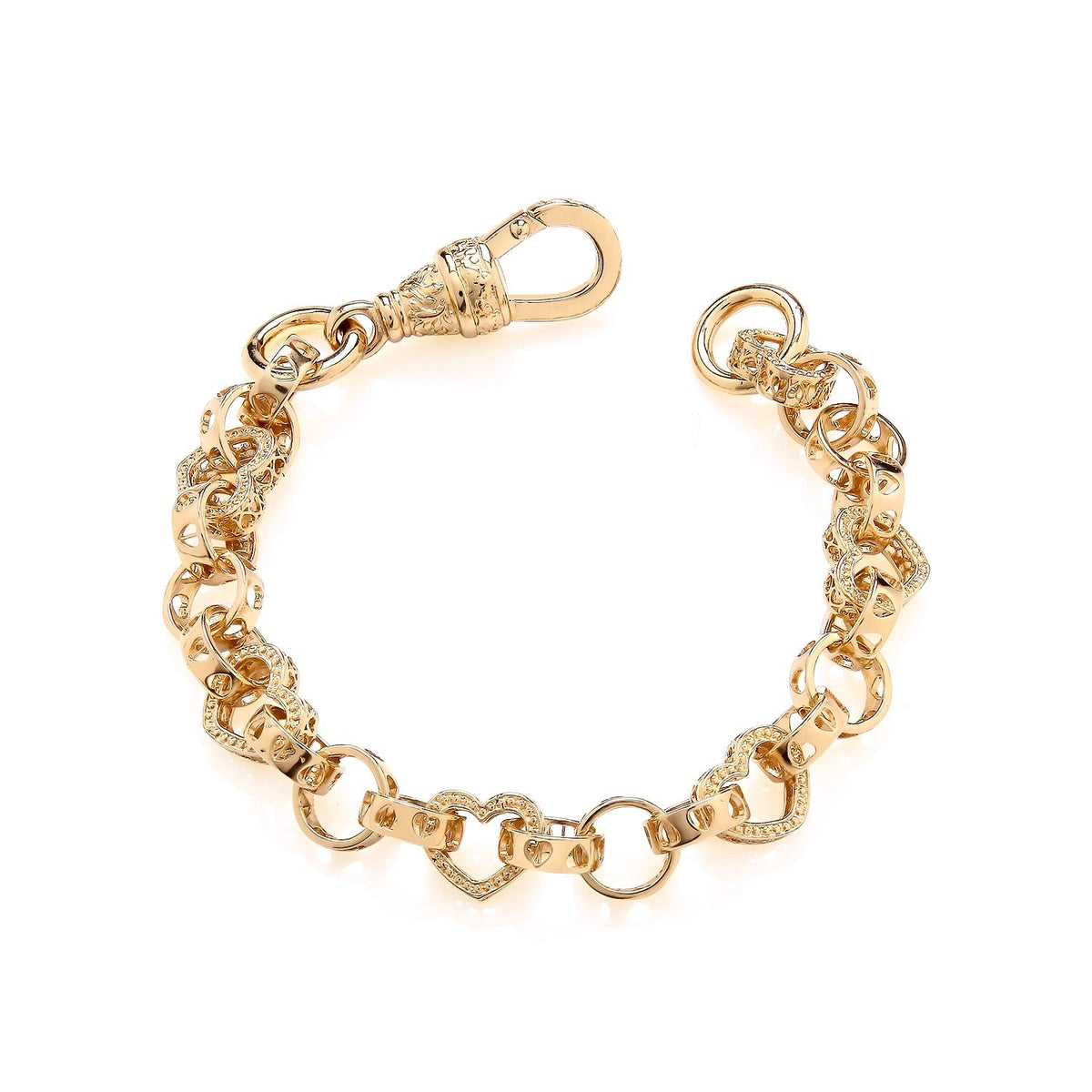 Gold Plated Sterling Silver Child’s Heart Link Bracelet