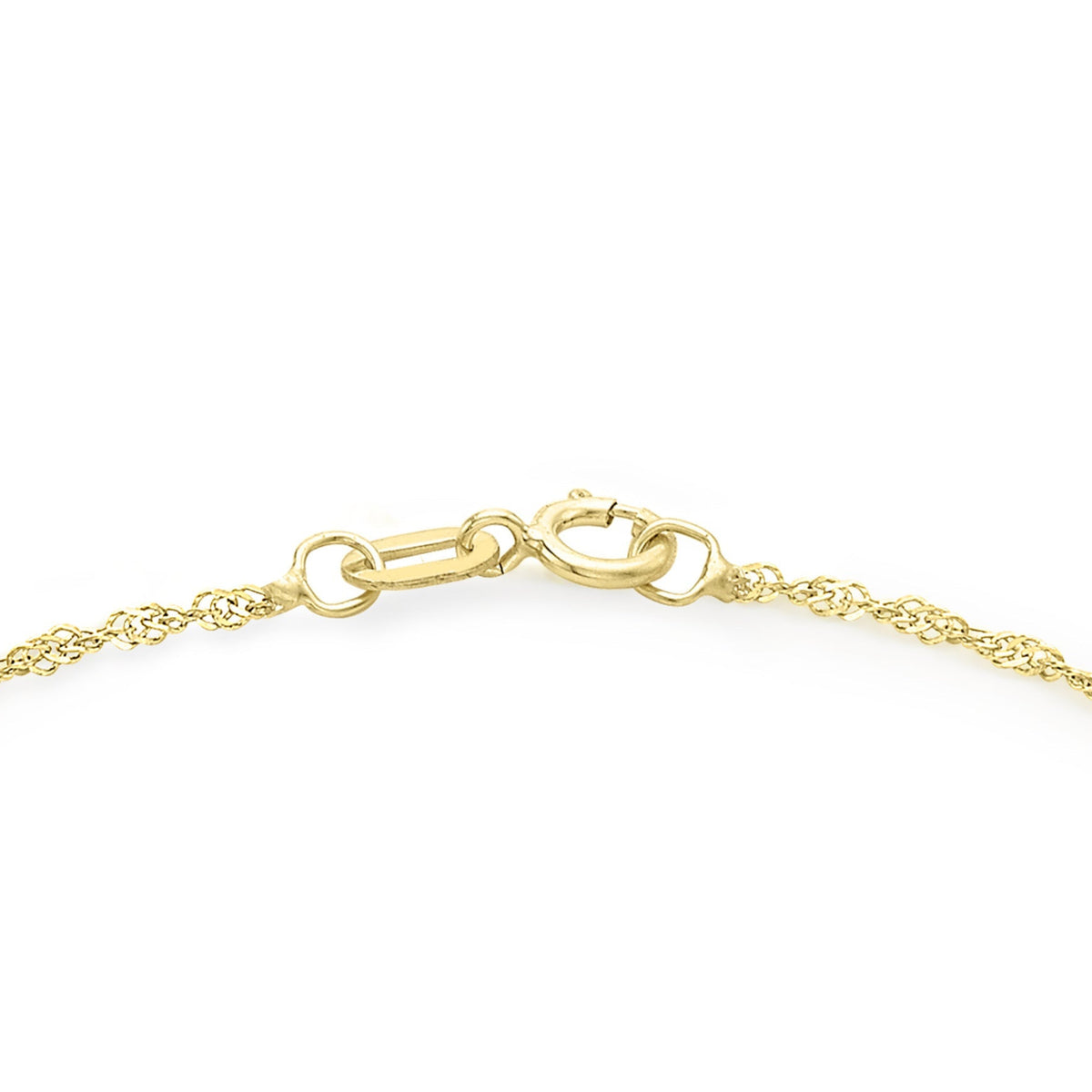 9ct Yellow Gold Twisted Curb Chain Anklet — 0.8mm