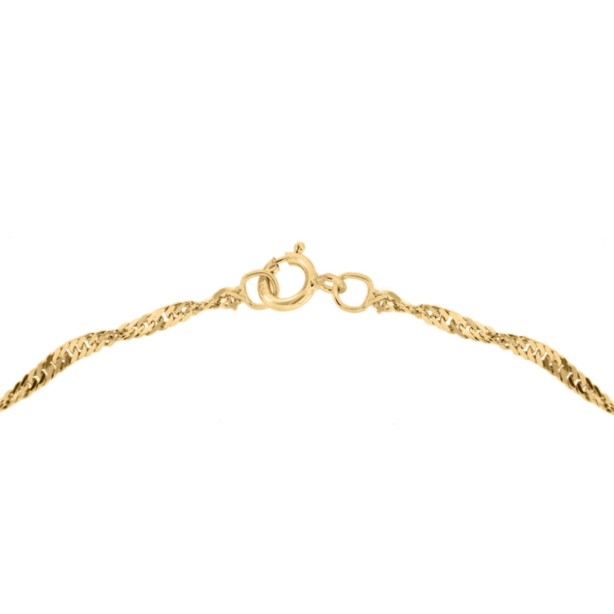 9ct Yellow Gold Twisted Curb Chain Anklet — 1mm