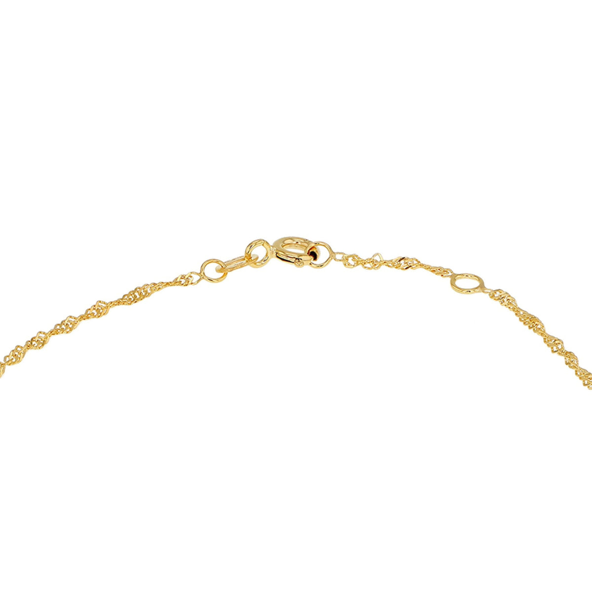 9ct Yellow Gold Ball and Twisted Curb Chain Adjustable Anklet — 1.5mm