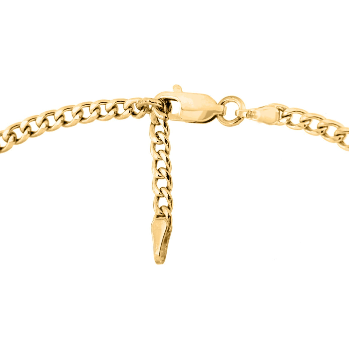 9ct Yellow Gold Adjustable Curb Chain Anklet — 2.9mm