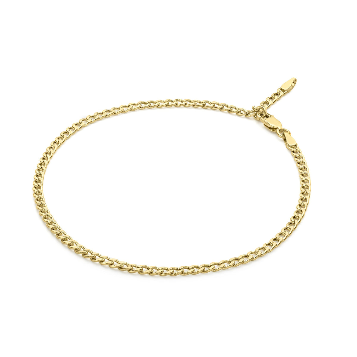 9ct Yellow Gold Adjustable Curb Chain Anklet — 2.9mm