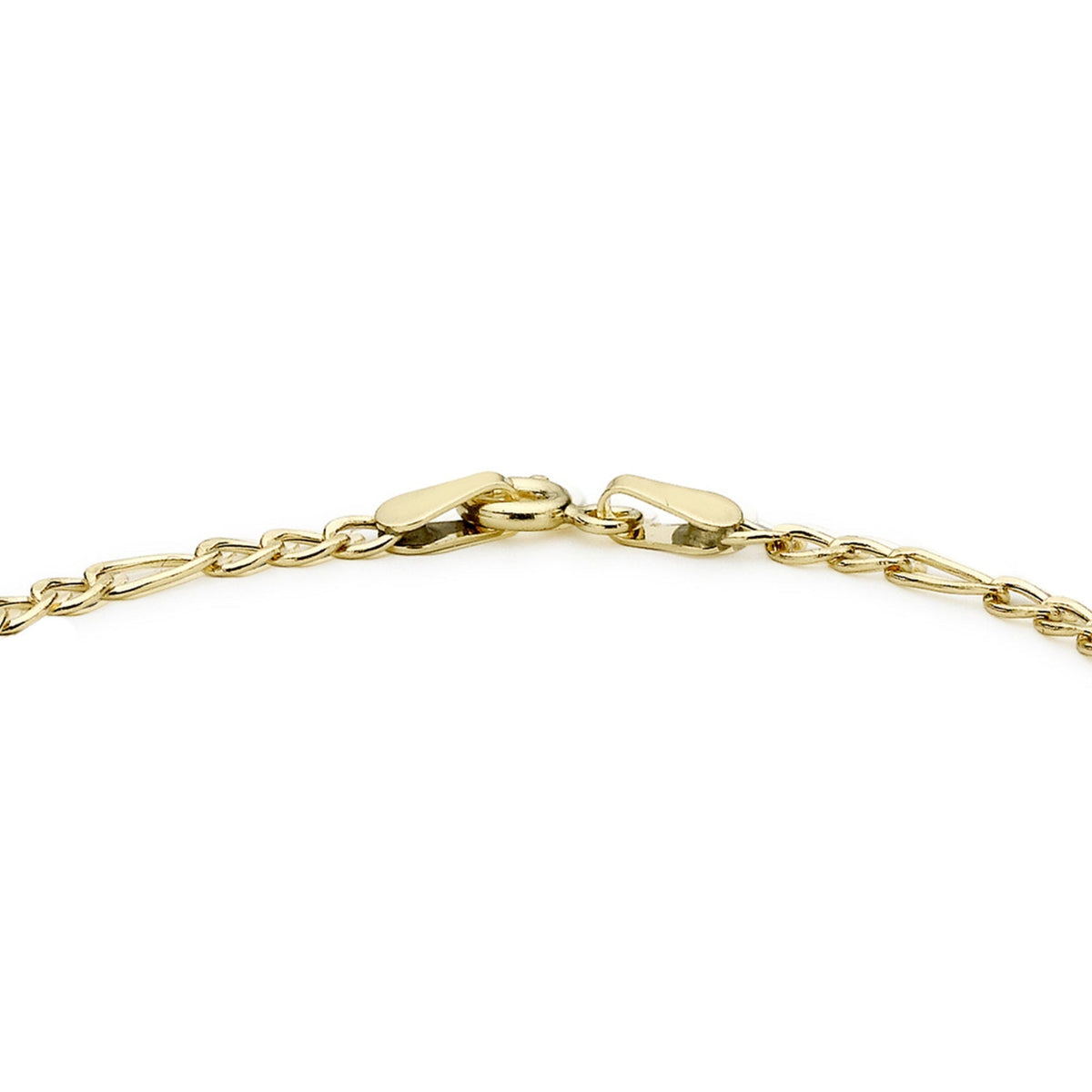 9ct Yellow Gold Hollow Figaro Chain Anklet — 2mm