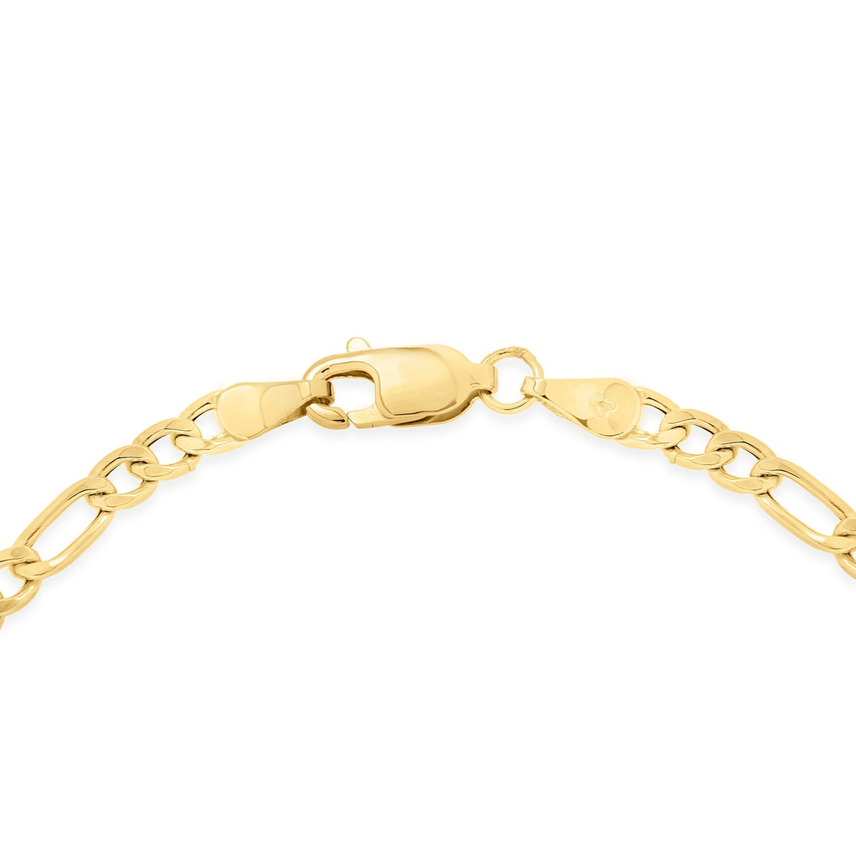 9ct Yellow Gold Hollow Figaro Chain Anklet — 3mm
