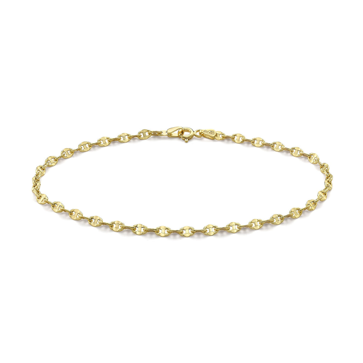 9ct Yellow Gold Rambo Chain Anklet — 2.7mm