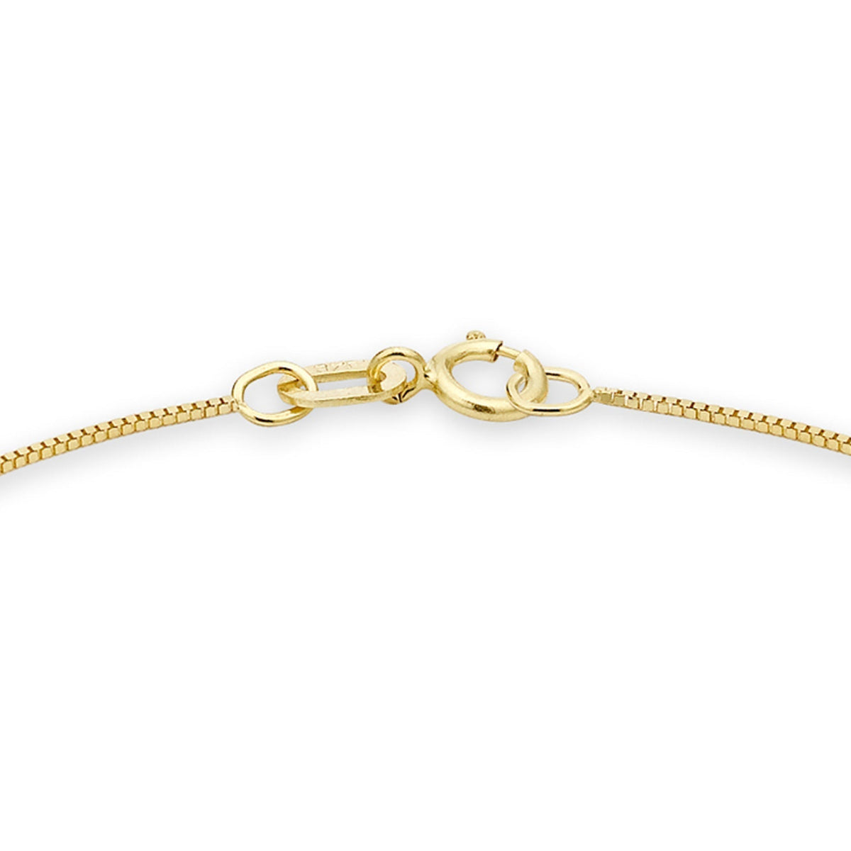 9ct Yellow Gold Three Heart Charm Box Chain Anklet — 0.6mm