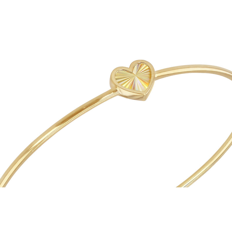 9ct Yellow Gold Heart Hinged Bangle