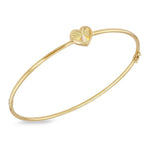 9ct Yellow Gold Heart Hinged Bangle - The Fine Jewellery Company