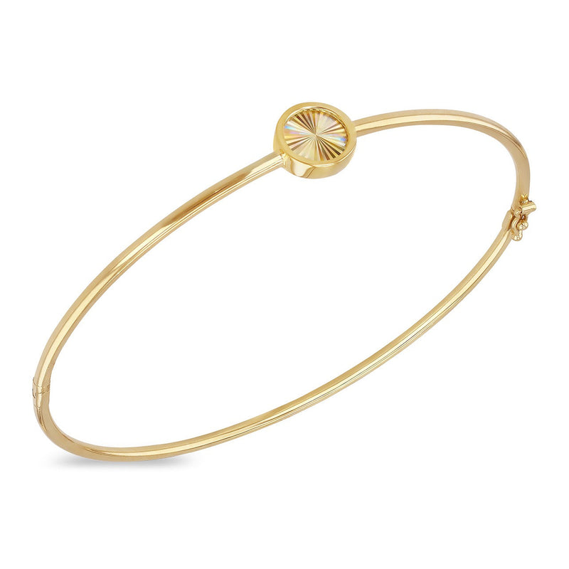 9ct Yellow Gold Circle Hinged Bangle - The Fine Jewellery Company