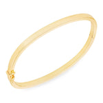 9ct Yellow Gold Square Profile Cushion Shaped Hinged Bangle - The Fine Jewellery Company