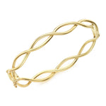 9ct Yellow Gold Openwork Oval Twist Hinged Bangle - The Fine Jewellery Company