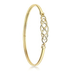 9ct Yellow Gold Celtic Knot Hinged Bangle