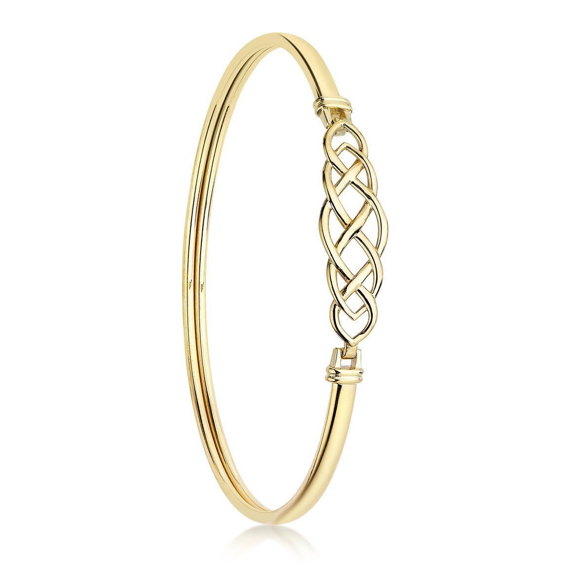 9ct Yellow Gold Celtic Knot Hinged Bangle