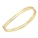 9ct Yellow Gold Double Square Tube Hinged Bangle - The Fine Jewellery Company