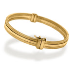 9ct Yellow Gold Textured Triple Tube Hinged Bangle