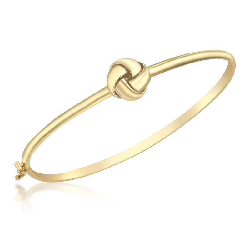 9ct Yellow Gold Four-Way Knot Hinged Bangle - The Fine Jewellery Company