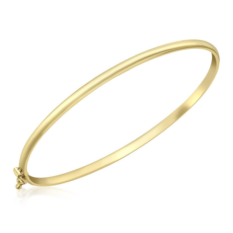 9ct Yellow Gold Narrow Tube Hinged Bangle - The Fine Jewellery Company