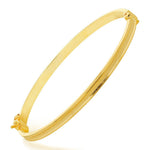 9ct Yellow Gold Concave Matt Oval Hinged Bangle - The Fine Jewellery Company