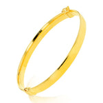 9ct Yellow Gold Plain Polished Hinged Bangle - The Fine Jewellery Company