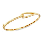 9ct Yellow Gold Figure Eight Hook Knot Hinged Bangle - The Fine Jewellery Company