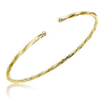 9ct Yellow Gold Faceted Flexible Bangle - The Fine Jewellery Company
