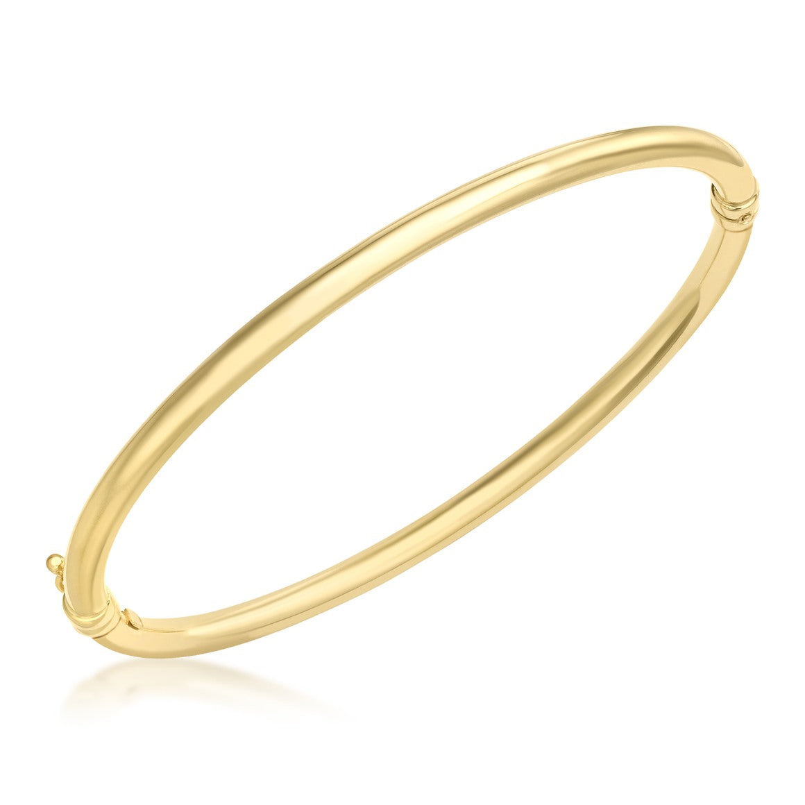 9ct Yellow Gold Plain Hinged Bangle - The Fine Jewellery Company