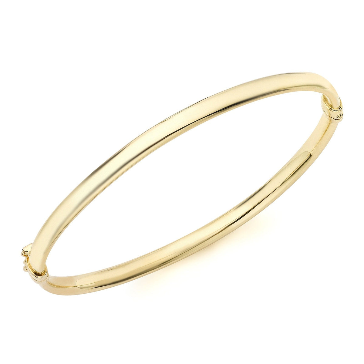 9ct Yellow Gold Oval Tube Hinged Bangle - The Fine Jewellery Company
