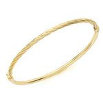 9ct Yellow Gold Wide Half Twist Hinged Bangle - The Fine Jewellery Company