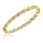 9ct Yellow Gold Braided Hinged Bangle - The Fine Jewellery Company