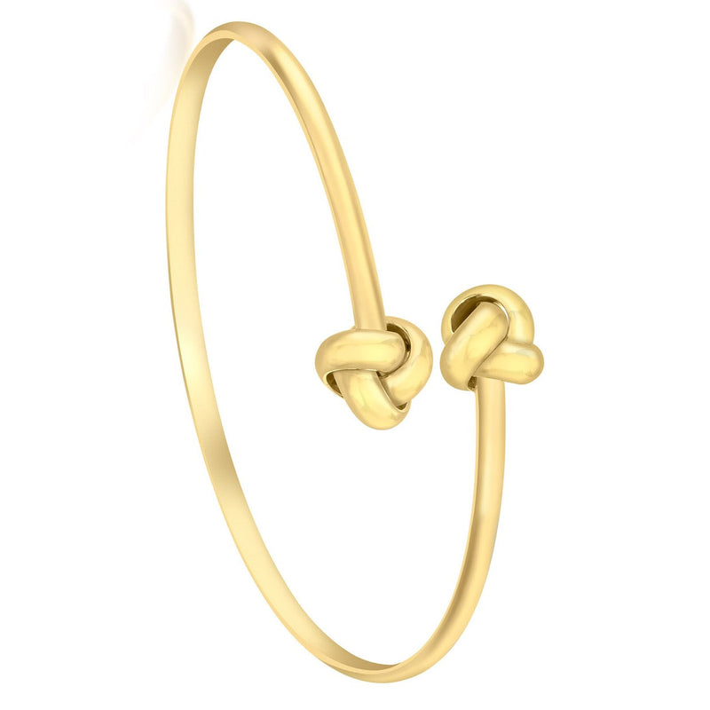 9ct Yellow Gold Tri Knot Torque Bangle