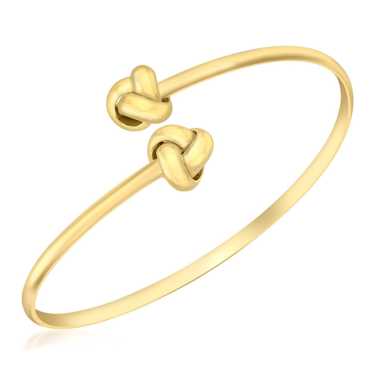 9ct Yellow Gold Tri Knot Torque Bangle - The Fine Jewellery Company