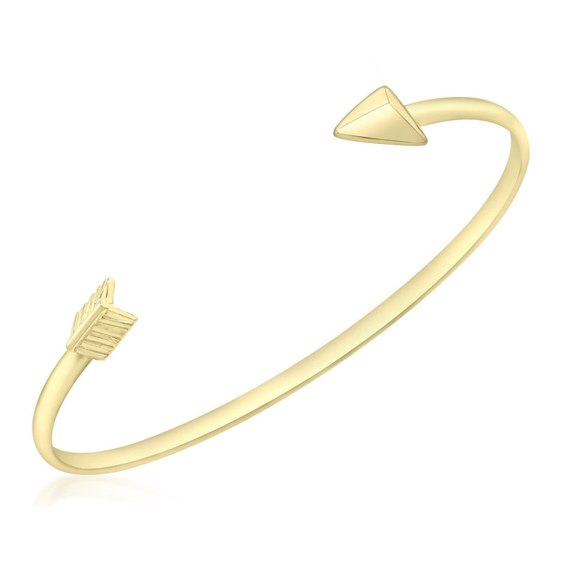 9ct Yellow Gold Arrow Torque Bangle - The Fine Jewellery Company