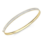 9ct Yellow Gold Stardust Hinged Bangle - The Fine Jewellery Company
