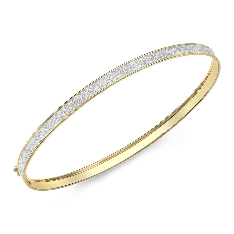 9ct Yellow Gold Stardust Hinged Bangle - The Fine Jewellery Company