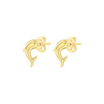 9ct Yellow Gold Dolphin Stud Earrings