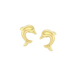 9ct Yellow Gold Dolphin Stud Earrings