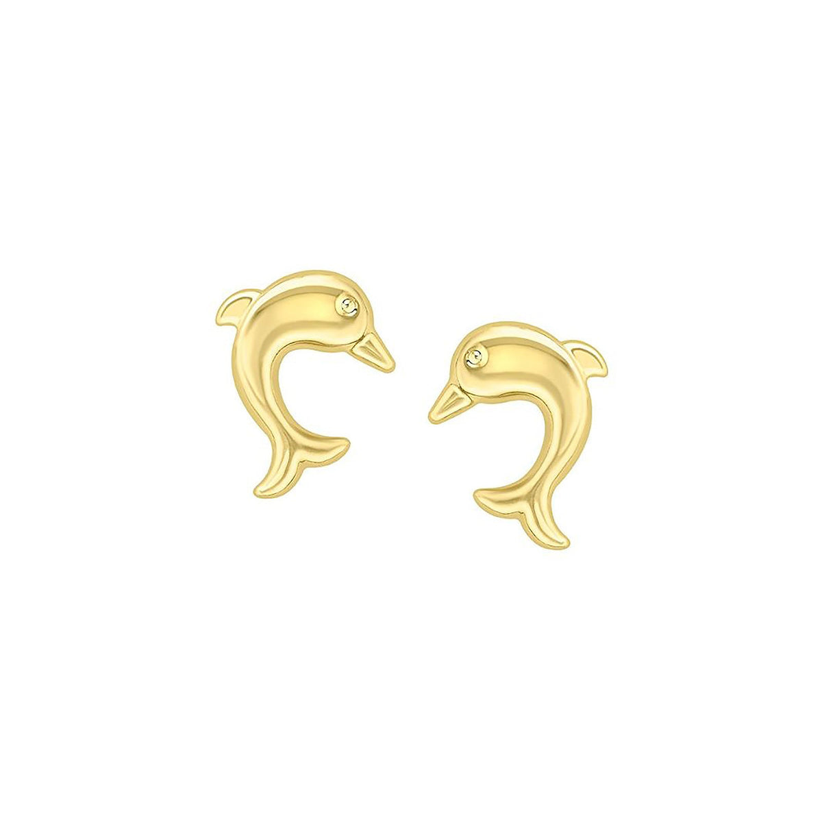 9ct Yellow Gold Dolphin Stud Earrings