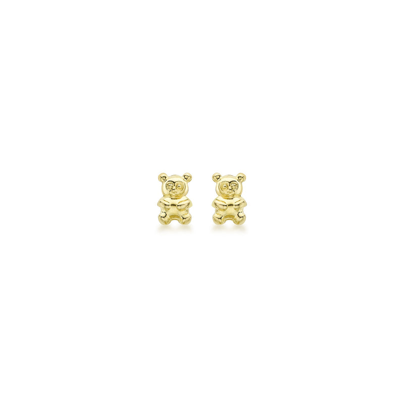 9ct Yellow Gold Teddy Bear Stud Earrings