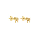 9ct Yellow Gold Elephant Stud Earrings
