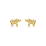 9ct Yellow Gold Elephant Stud Earrings