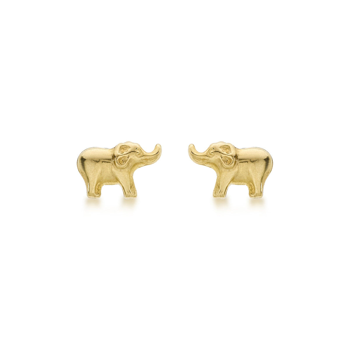 9ct Yellow Gold Elephant Stud Earrings