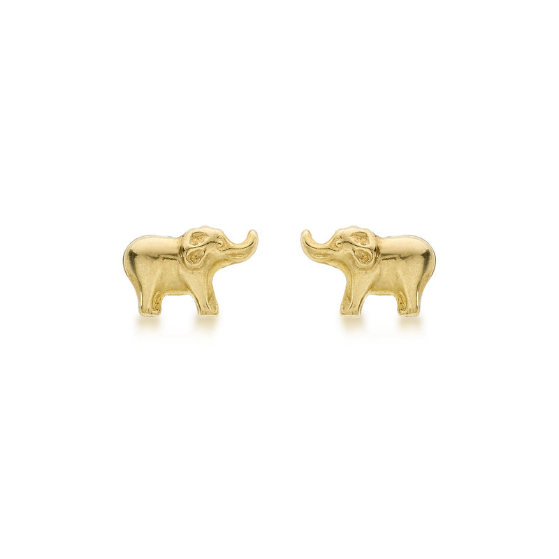 9ct Yellow Gold Elephant Stud Earrings