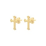 9ct Yellow Gold Cross Stud Earrings