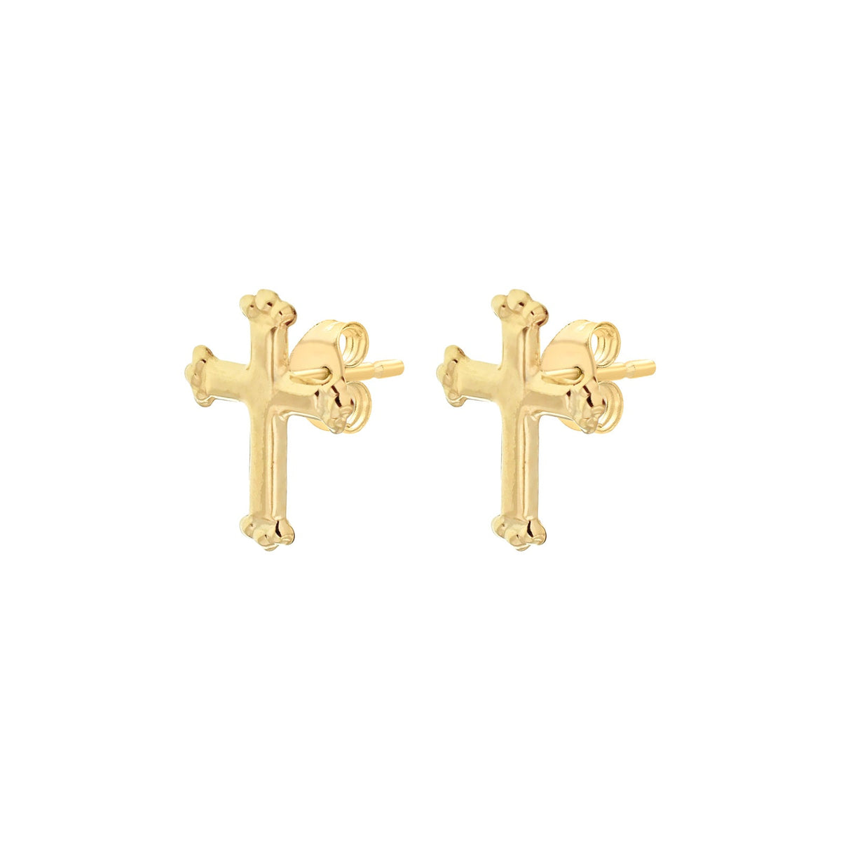 9ct Yellow Gold Cross Stud Earrings