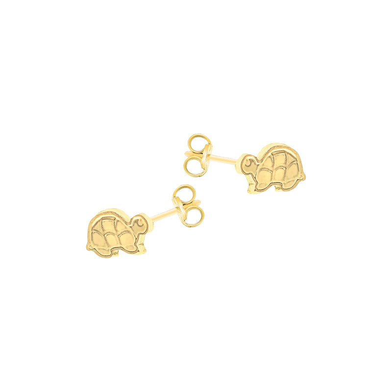 9ct Yellow Gold Tortoise Stud Earrings