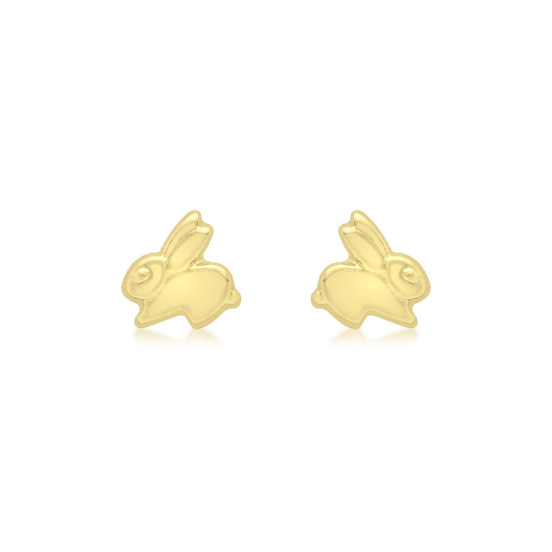9ct Yellow Gold Mini Rabbit Stud Earrings