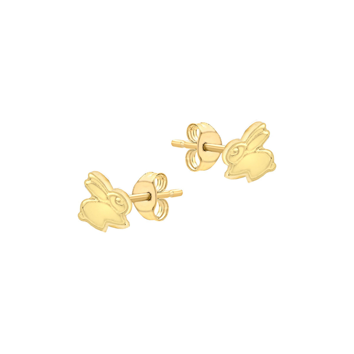 9ct Yellow Gold Mini Rabbit Stud Earrings